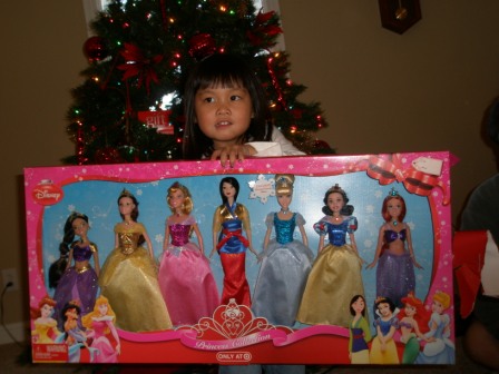 Kasen with all the Disney Princess dolls